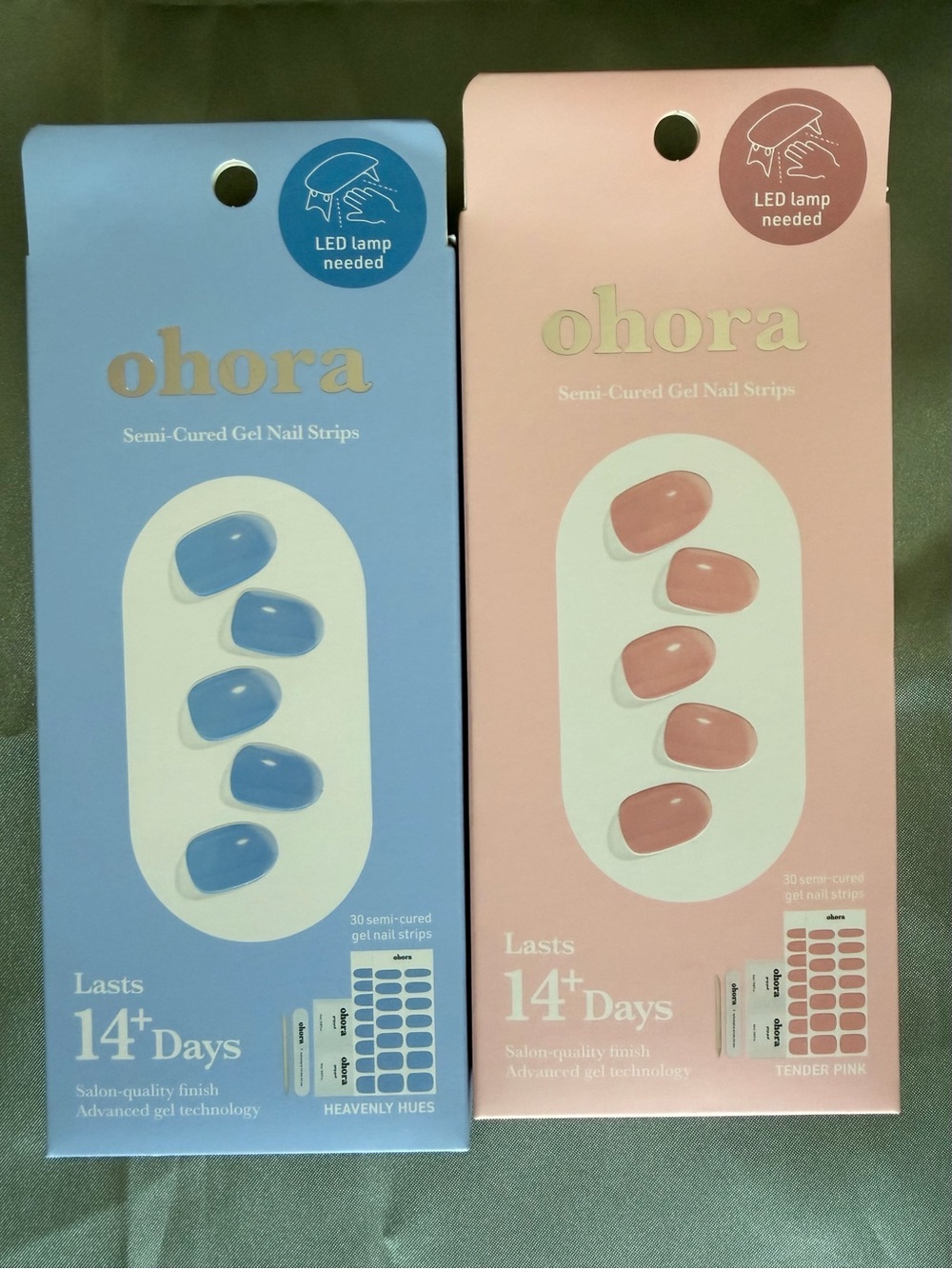 ohora Semi-Cured Gel Nail Strips - Heavenly Hues & Tender Pink NEW
